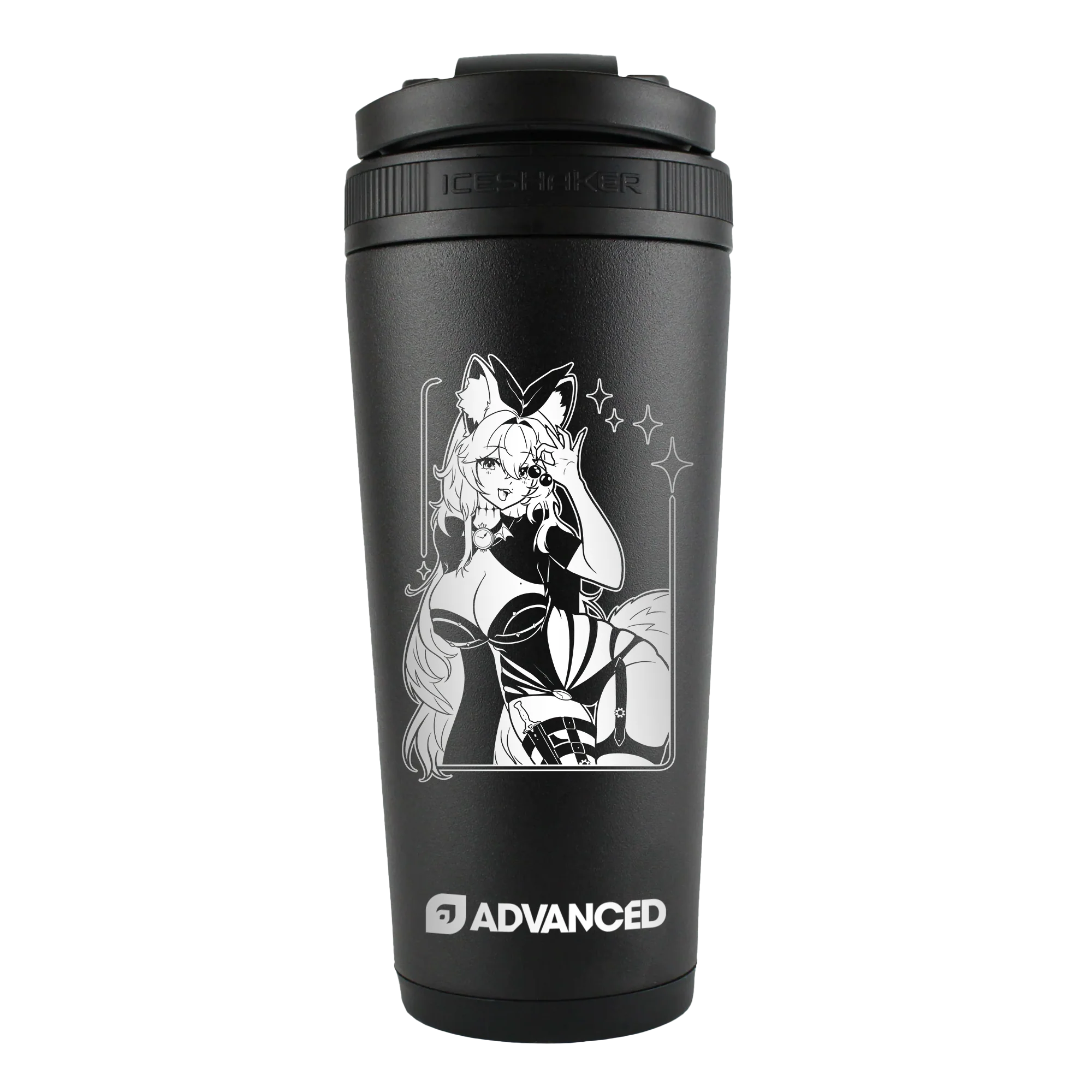CherriGlitch Original 26oz Ice Shaker - Black - Image 2