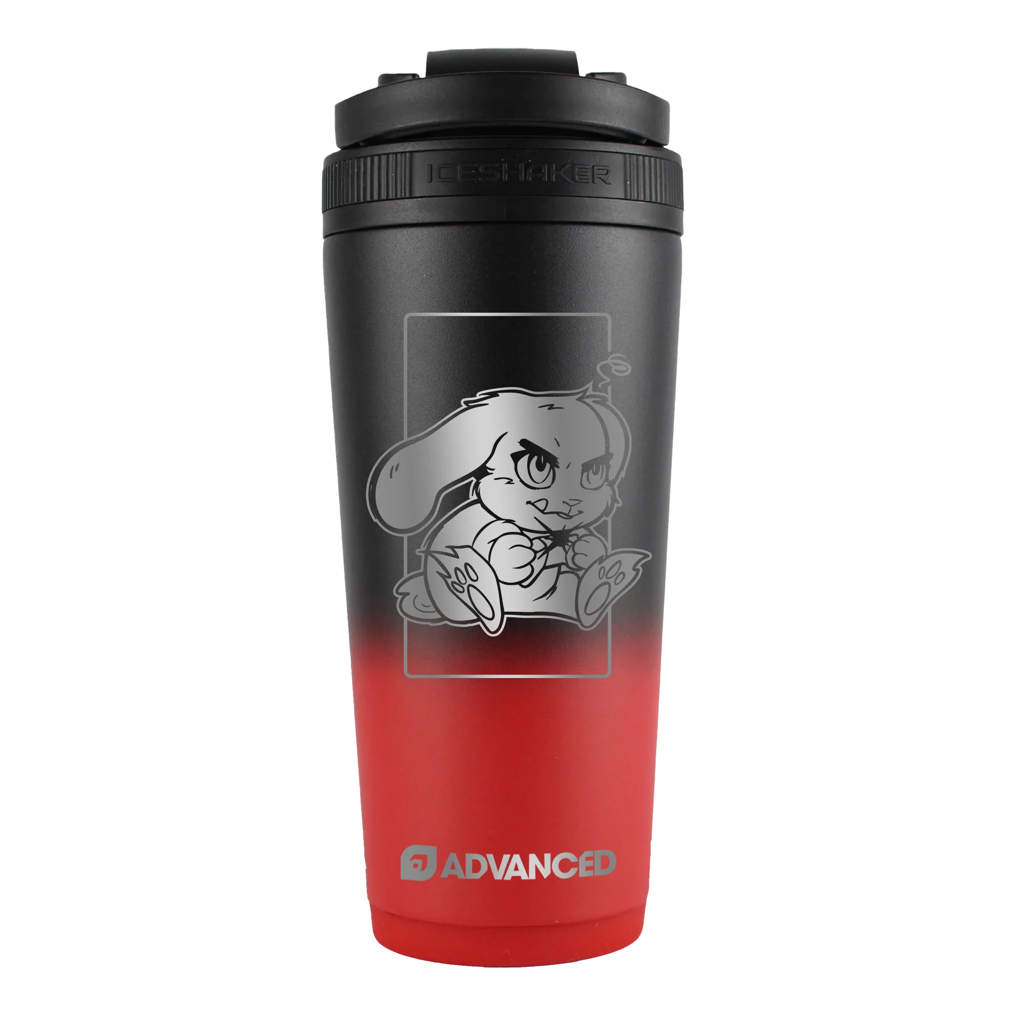 ChrispyGameplay Custom 26oz Ice Shaker - Red Black Ombre