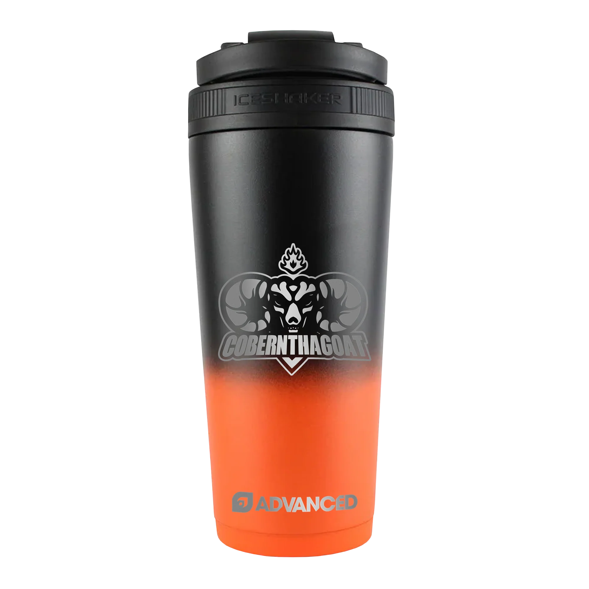CobernTheGoat Custom 26oz Ice Shaker - Orange Black Ombre