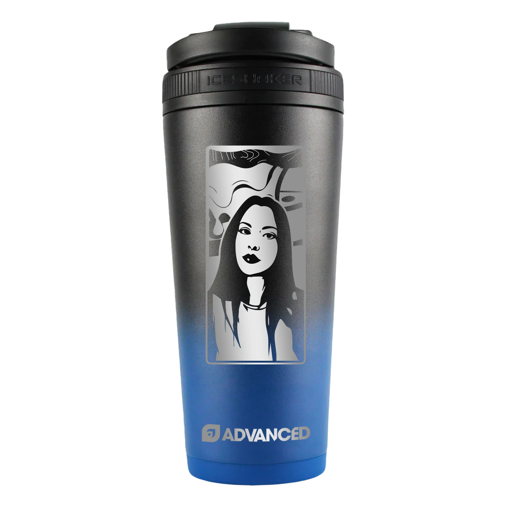 Gawd DAMM_it 26oz Ice Shaker Navy Black Ombre