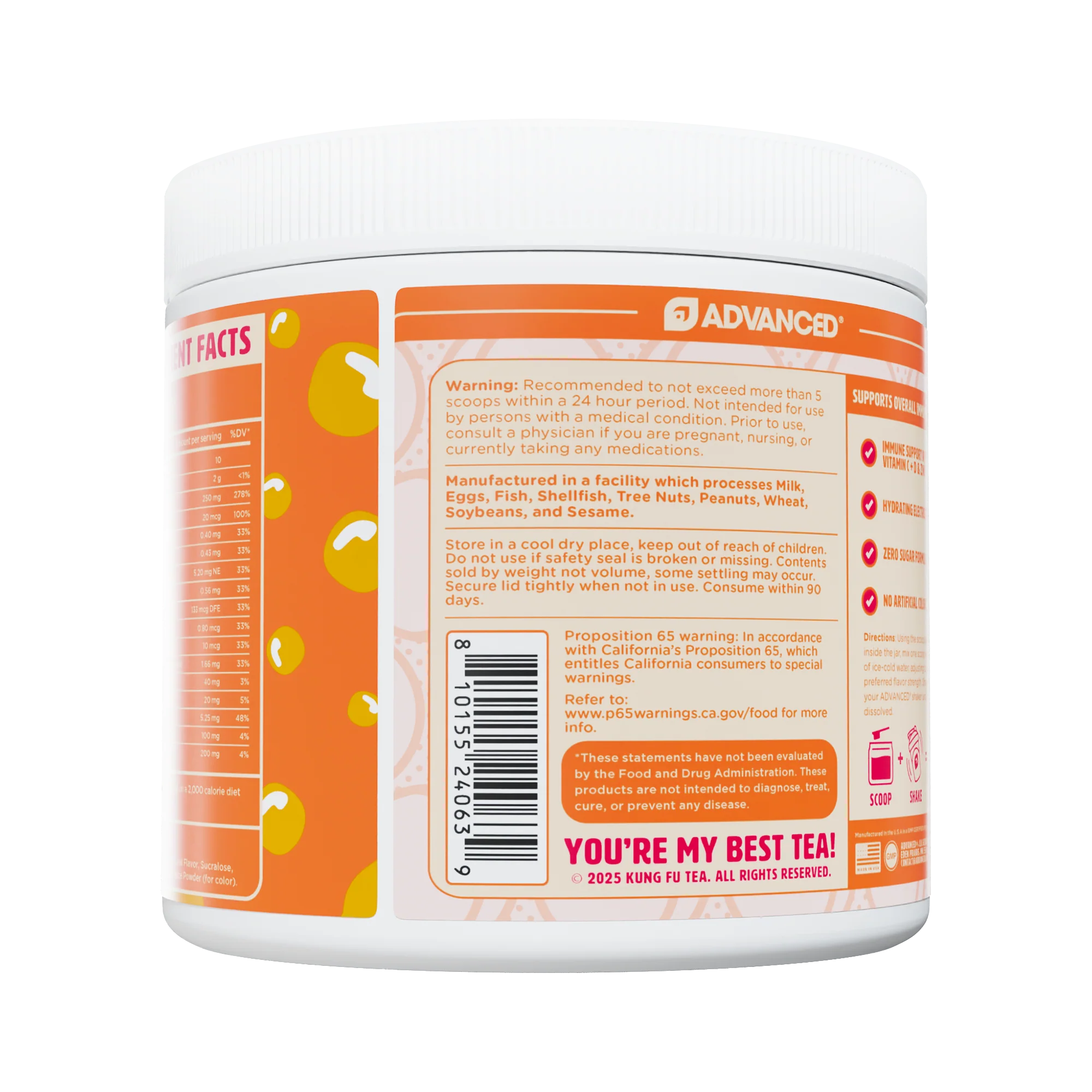 Immunity+ Hydration Kung Fu Tea Peach Oolong Tea - Image 5