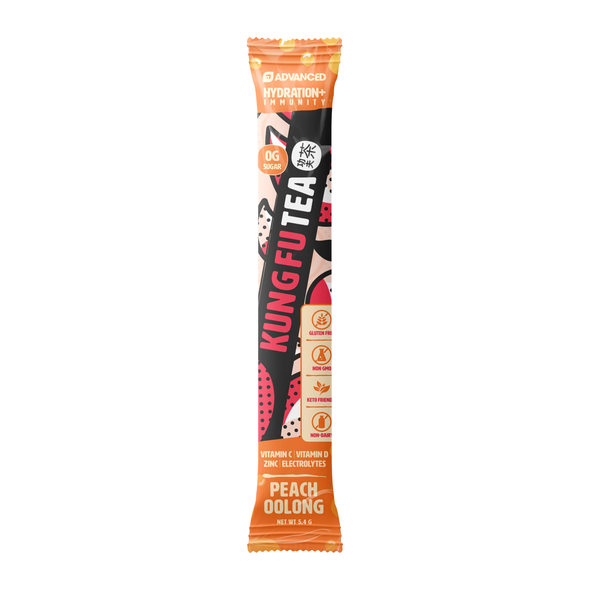 Immunity+ Hydration Kung Fu Tea Peach Oolong Tea Stick Packs - Image 3