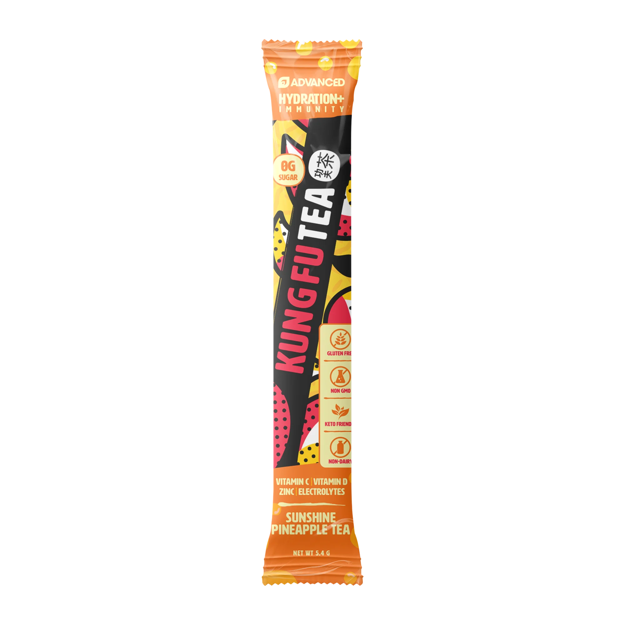 Immunity+ Hydration Kung Fu Tea Sunshine Pineapple Tea Stick Packs - Image 3