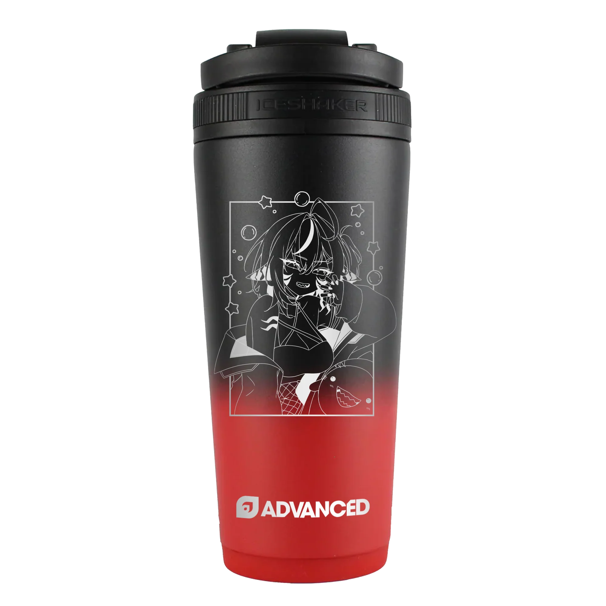 MiyaMareena Custom 26oz Ice Shaker - Red Black Ombre - Image 2