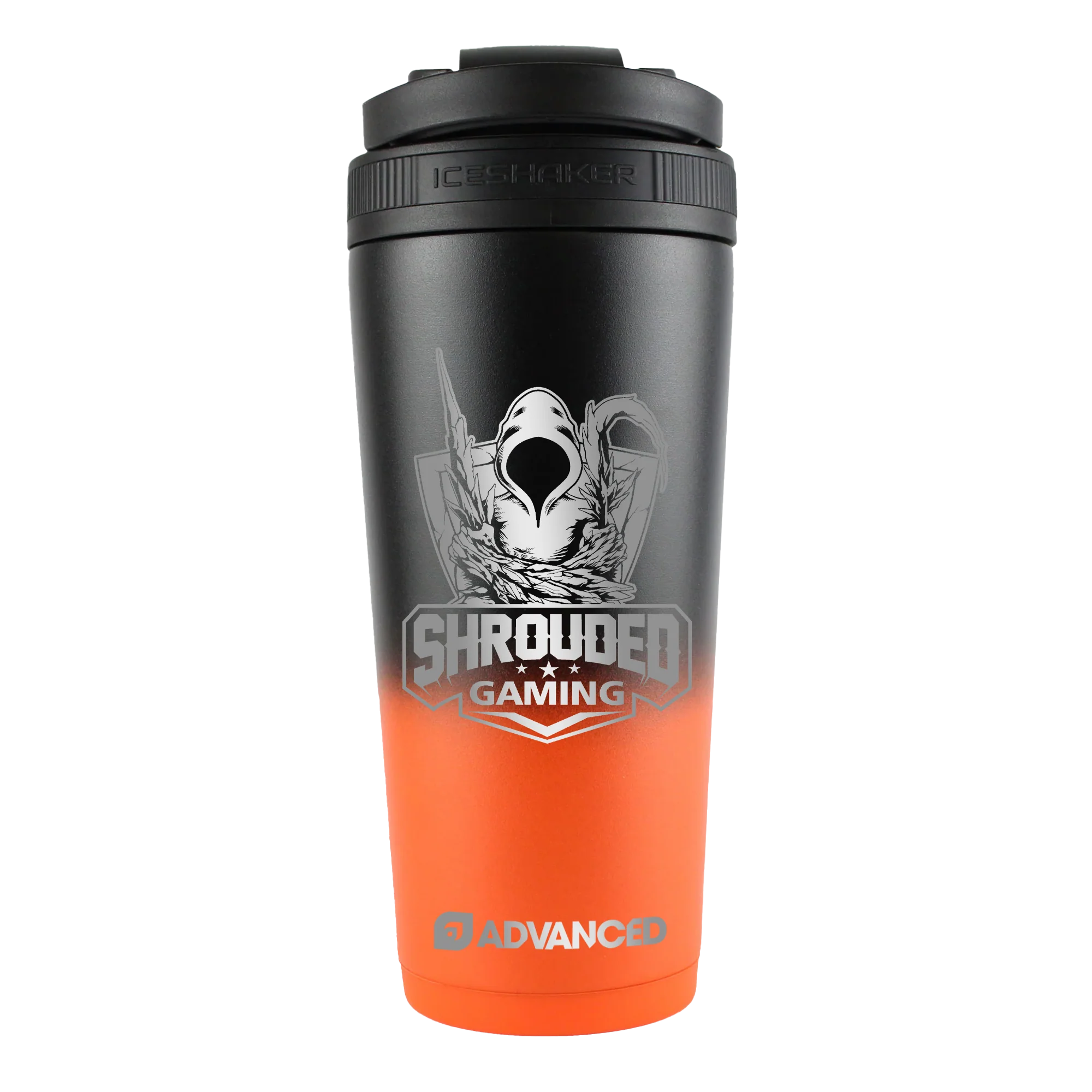 Shrouded Gaming 26oz Ice Shaker - Orange Black Ombre