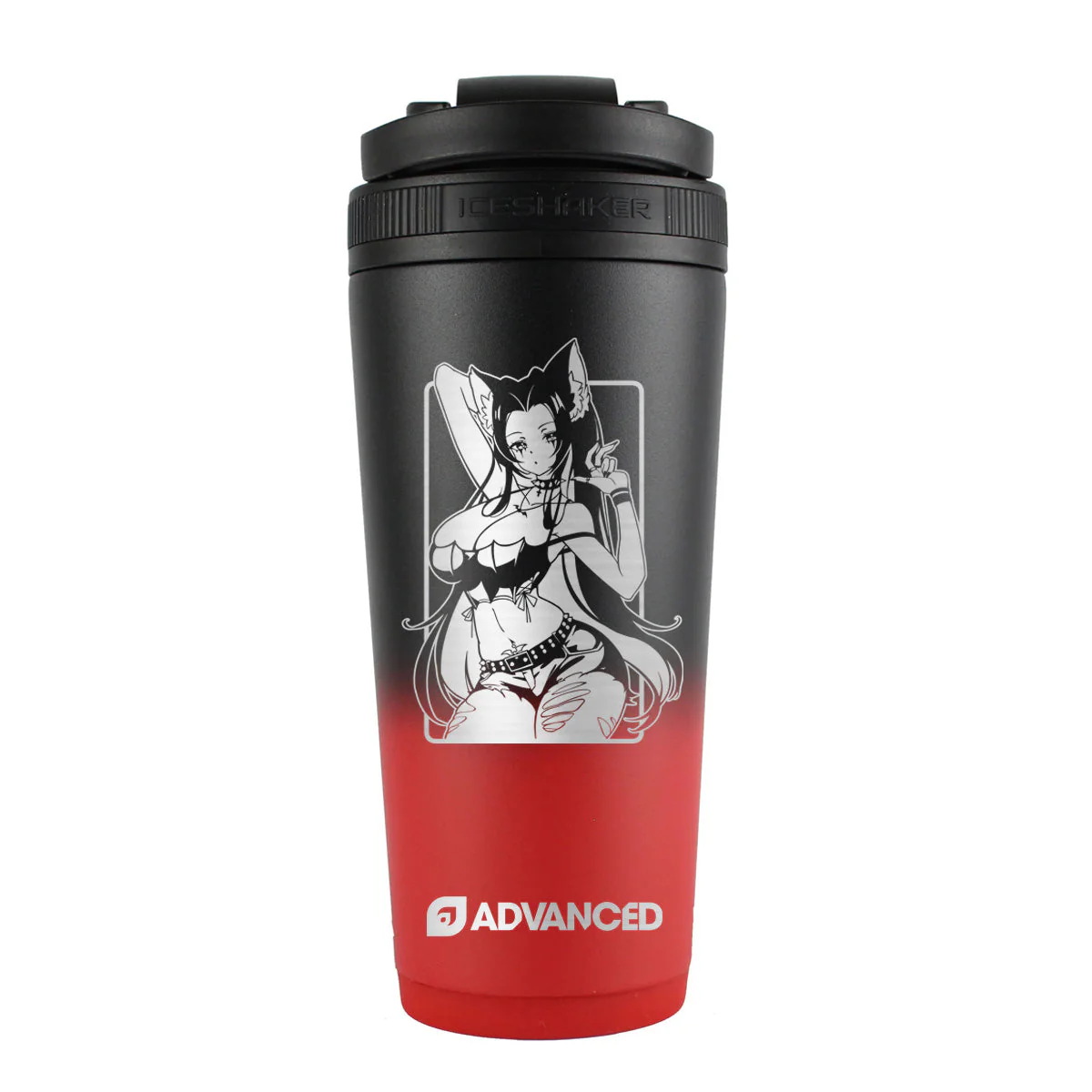 VampyKinz V2 Custom 26oz Ice Shaker - Red Black Ombre - Image 2