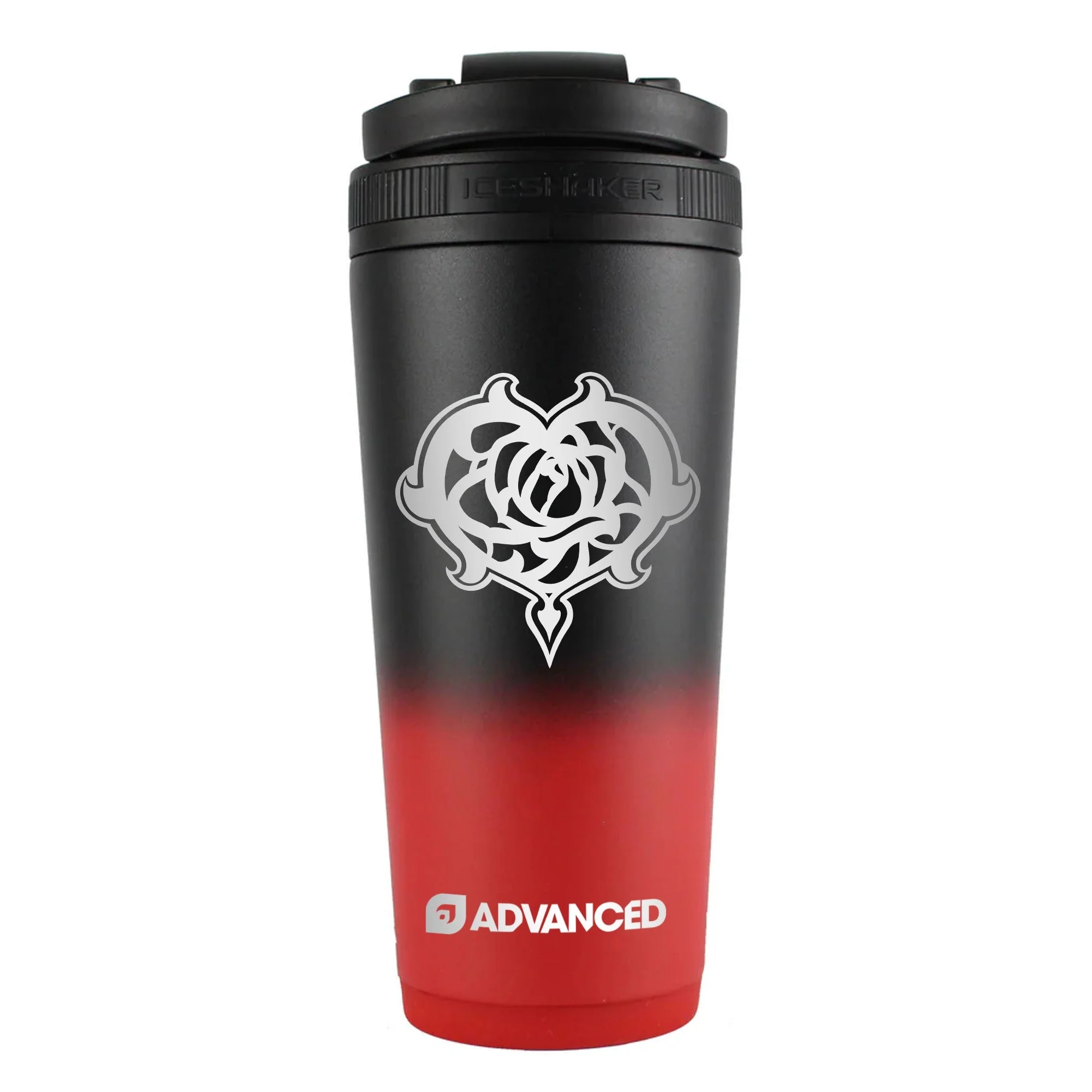 Zagarose Custom 26oz Ice Shaker - Red Black Ombre - Image 2